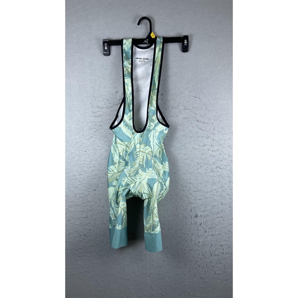 Pearl Izumi Cycling Bib Shorts Mens Small Green Palm Leaf Padded Chamois Road